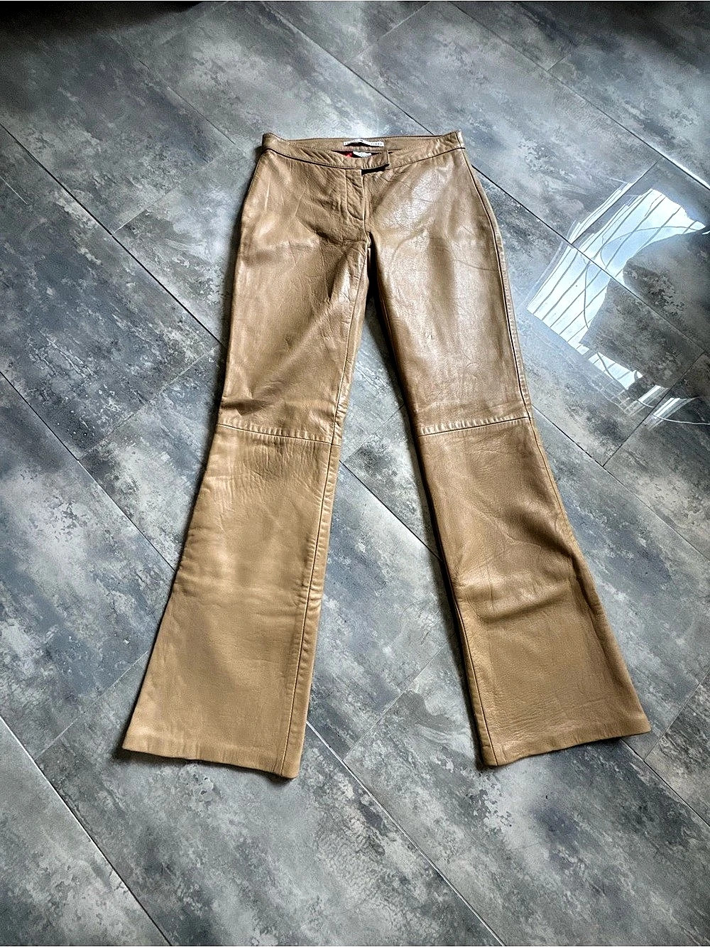 Vintage Tommy Hilfiger Leather Flare Pants Brown Size 6